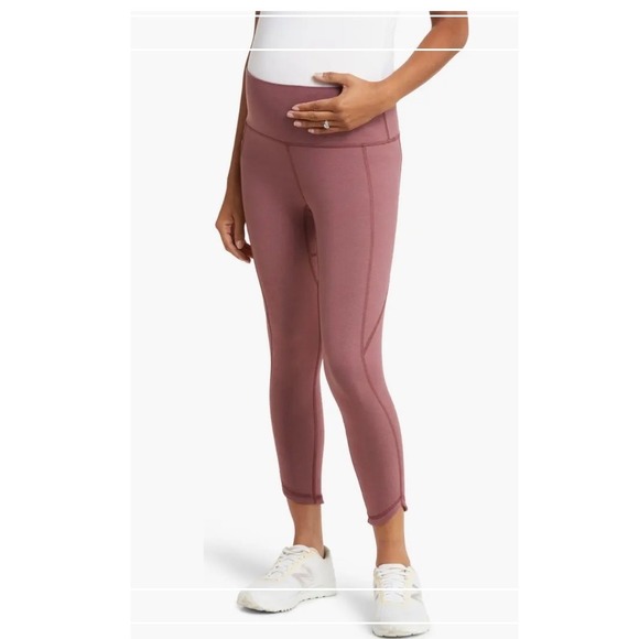 Anook‎ Athletics Ellie Maternity 23" Crop Leggings in Berry Heather - Picture 5 of 9
